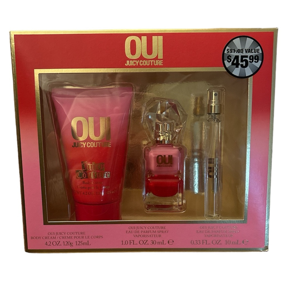 OUI Juicy Couture Gift Set lotion spray purse perfume never used brand new